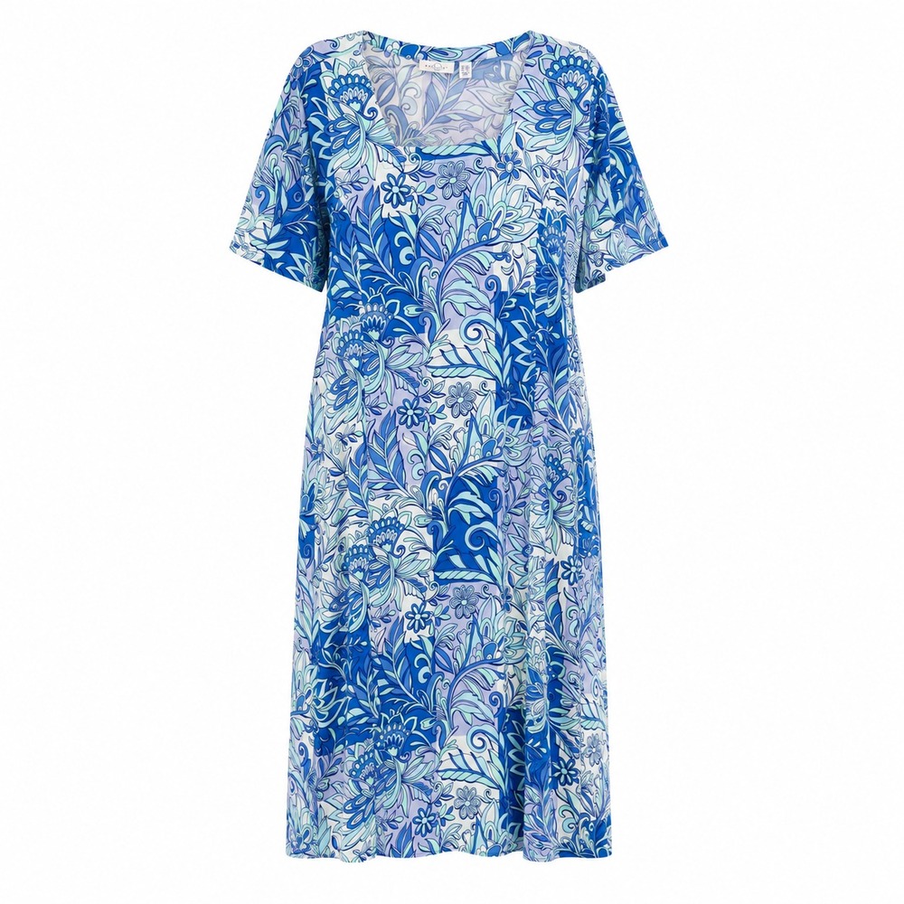 Susan Graver Passport Tropical Boho Maxi Dress Size 3XP Flowy Summer Vacation